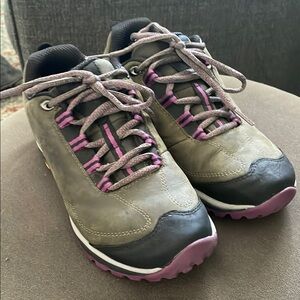 Merrell Womens Olive & Purple Trail Sneakers Outdoor Comfort